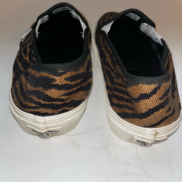 Van's Tiger Animal Stripes Woven Slip-On Shoes Brown and Black Women's Size 8 - Picture 8 of 10